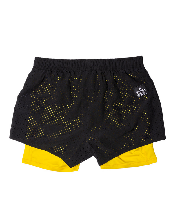 2 in 1 Shorts - Black and Yellow