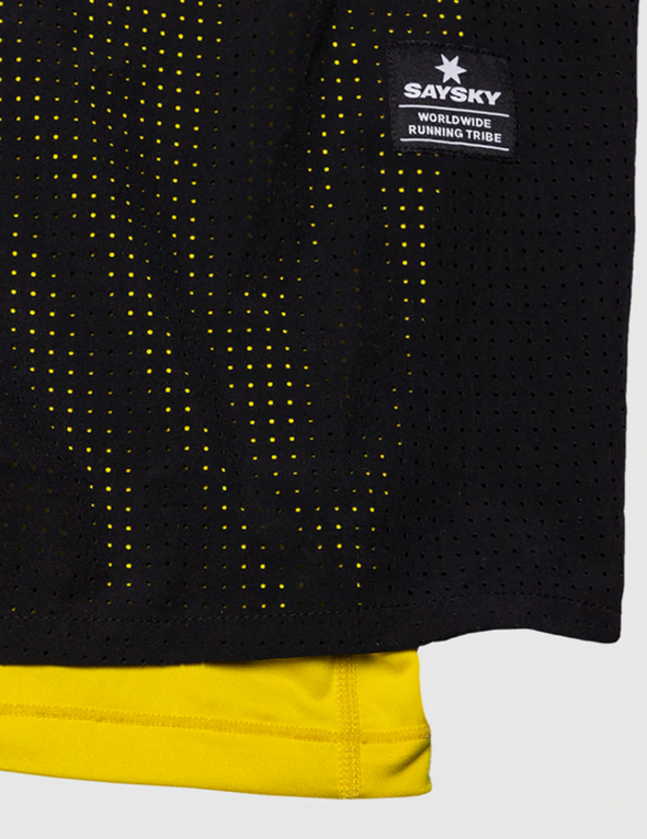 2 in 1 Shorts - Black and Yellow