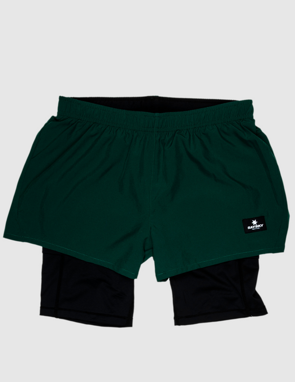 Long 2 in 1 Shorts - Dark Green
