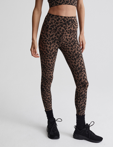 Let's Go High Waist Running Leggings - Copper Blurred Animal