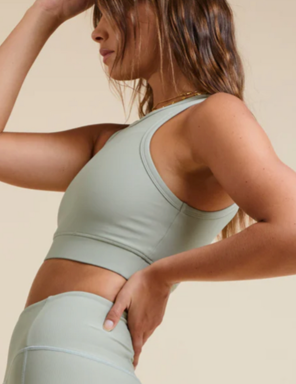 Ribbed Momentum Racerback Bra - Rosemary