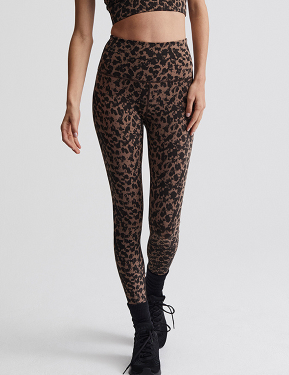 Let's Go High Waist Running Leggings - Copper Blurred Animal