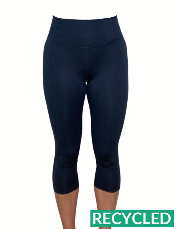 Compressive High Rise Capri Legging - Midnight Leggings