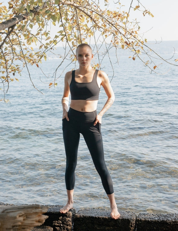 High Rise Pocket Legging Long - Black Leggings