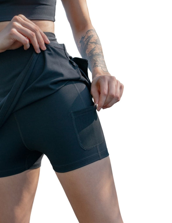 High Rise Run Skort - Black Shorts